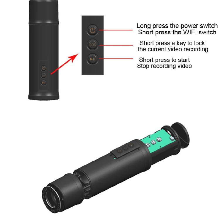 IP65 für Smart Motorrad Fahrtenrekorder Eingebauter 1600mAh Lithium-Akku Wifi