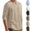 Fashion European and American Spot Round Neck Neck Long Sleeve Men's Spring and Autumn Summer Cotton and Linen Top Loose Outer Wear Pullover Lining