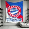 Custom Name Bayern Munich Wall Tapestry Aesthetic Wall Hanging Printed Fabric Blanket Decorative Tapestries for Bedroom Living Room Home Decor