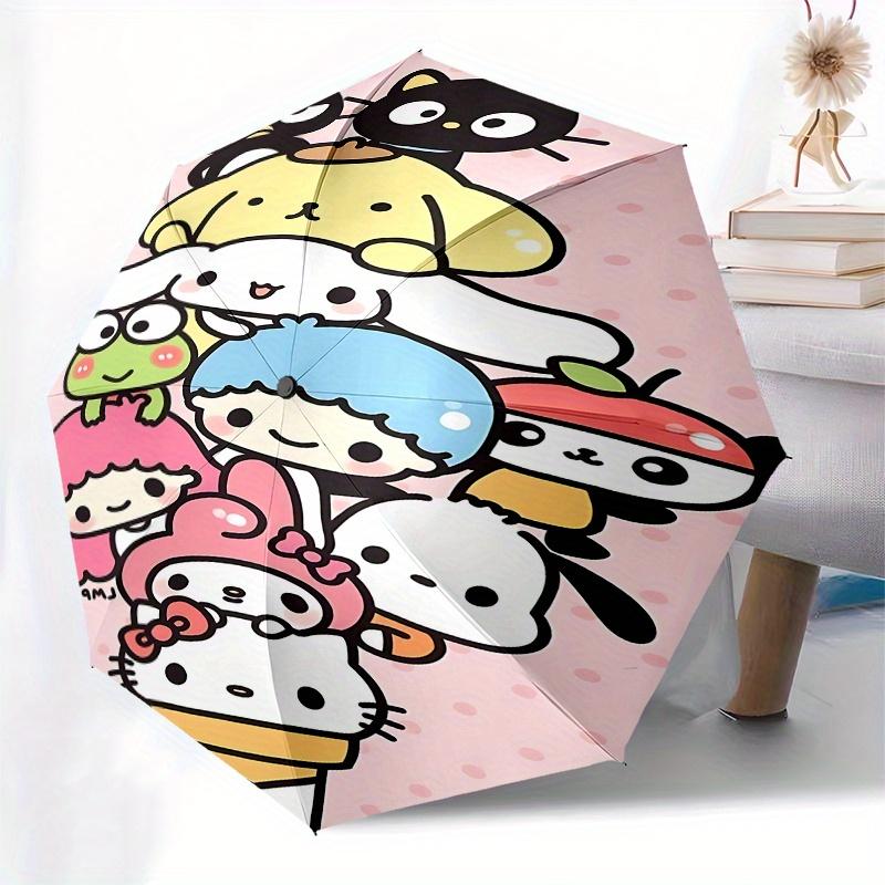 Sanrio characters Automatic Opening and Closing Parasol Compact Travel Umbrella with 8 Ribs for Women and Men Ideal Birthday/Christmas Gift,