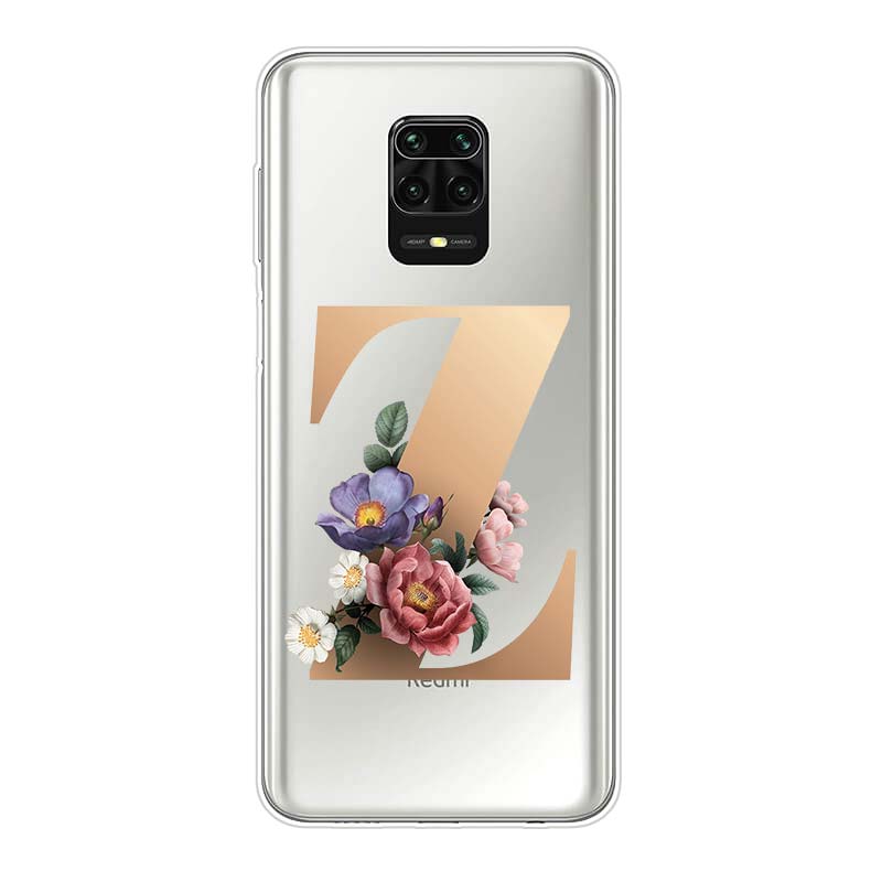 Letter Alphabet Flowers Z Silicone Cover For Xiaomi Redmi Note 10 10S 9 9S Pro Max 9T 8T 8 7 6 5 Pro 5A 4X 4 Phone Case