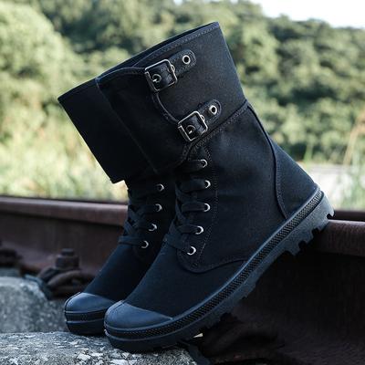 Stivali da Uomo alla Moda in Tela a Collo Alto Traspiranti Casual Stivali Outdoor Stivali da Deserto Antiscivolo Stivali da Trekking per Uomo Nuove Sneakers Botas Hombre