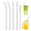 KALOLINNA Glass Straws, Heat-Resistant, Reusable, Safe, Non-Toxic, Eco-Friendly, with Cleaning Brush, Set of 4