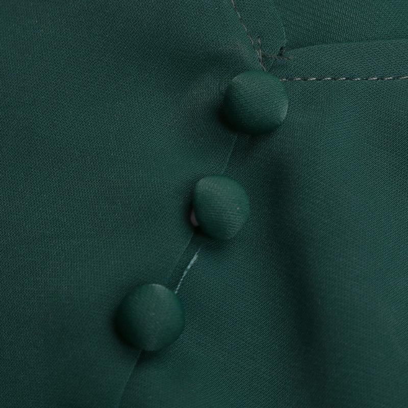 Women Spring Solid Color V Neck Long Sleeve Lace Up All Match Chic Dresses