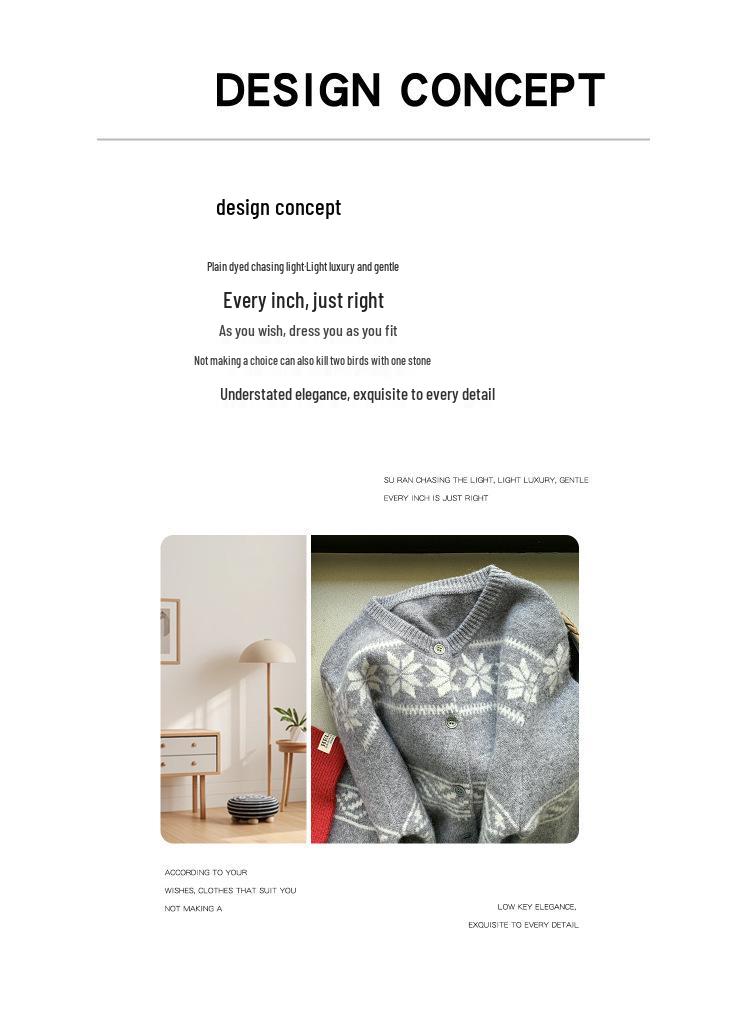 2026 Retro Snowflake Jacquard Loose-Fit Autumn Cardigan Sweater for Women