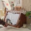 Wooden Vintage Desktop Storage Box with Flip Lid Retro Sundries Cosmetic Organizer Dust-proof Storage Box Home Table Decoration