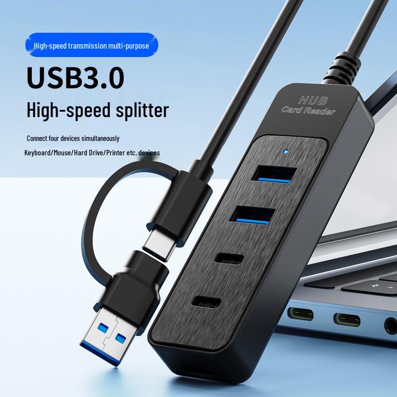 USB-C 3.0 Extender: 4-Port Type-C Hub for Computer and Tablet Expansion