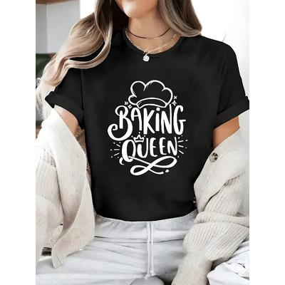 Damen Grafikdruck T-Shirt Lässig Rundhals Kurzarm Frühling Sommer Oberteil