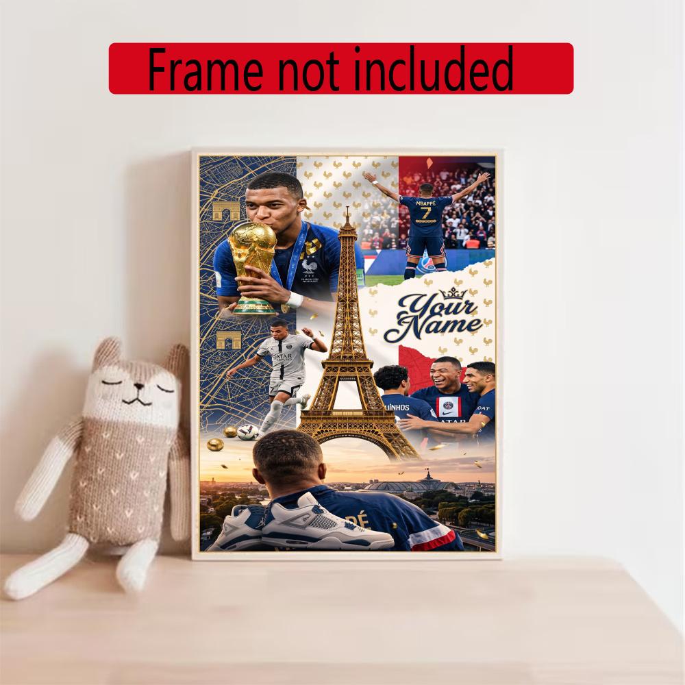Mbappe Customize Text Diamond Painting Round Diamond Mosaic Suitable For Beginners Diamond Painting Rhinestones Gift Frameless