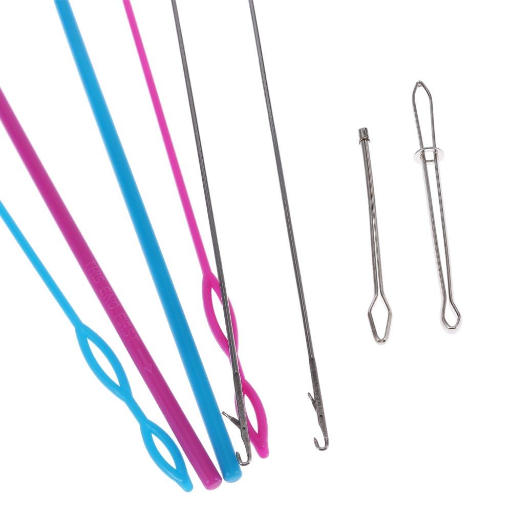 Metal Loop Turner Hook Blue Metal Tweezers Latch Sewing Loop Kit  Flexible Drawstring Threader