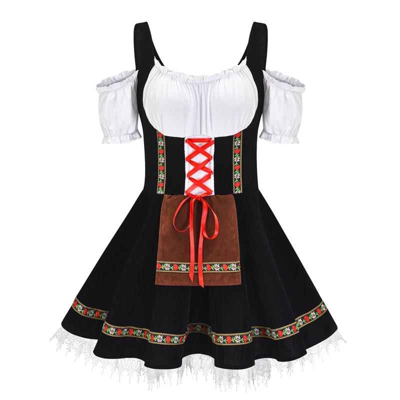 Oktoberfestový kostým pro ženy Německý Bavorský Tradiční Dirndl Šaty Říjnové Festivaly Kostým Pivní Dívky