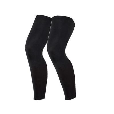1 Pair Compression Leg Sleeves Outdoor Basketball Full Length Leg Sleeves for Men, Women, Youth (black)