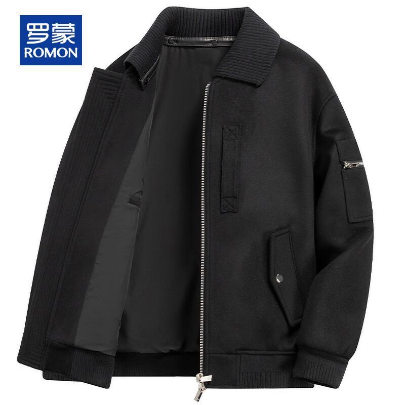 ROMON Men's Cashmere Blend Wool Short Jacket