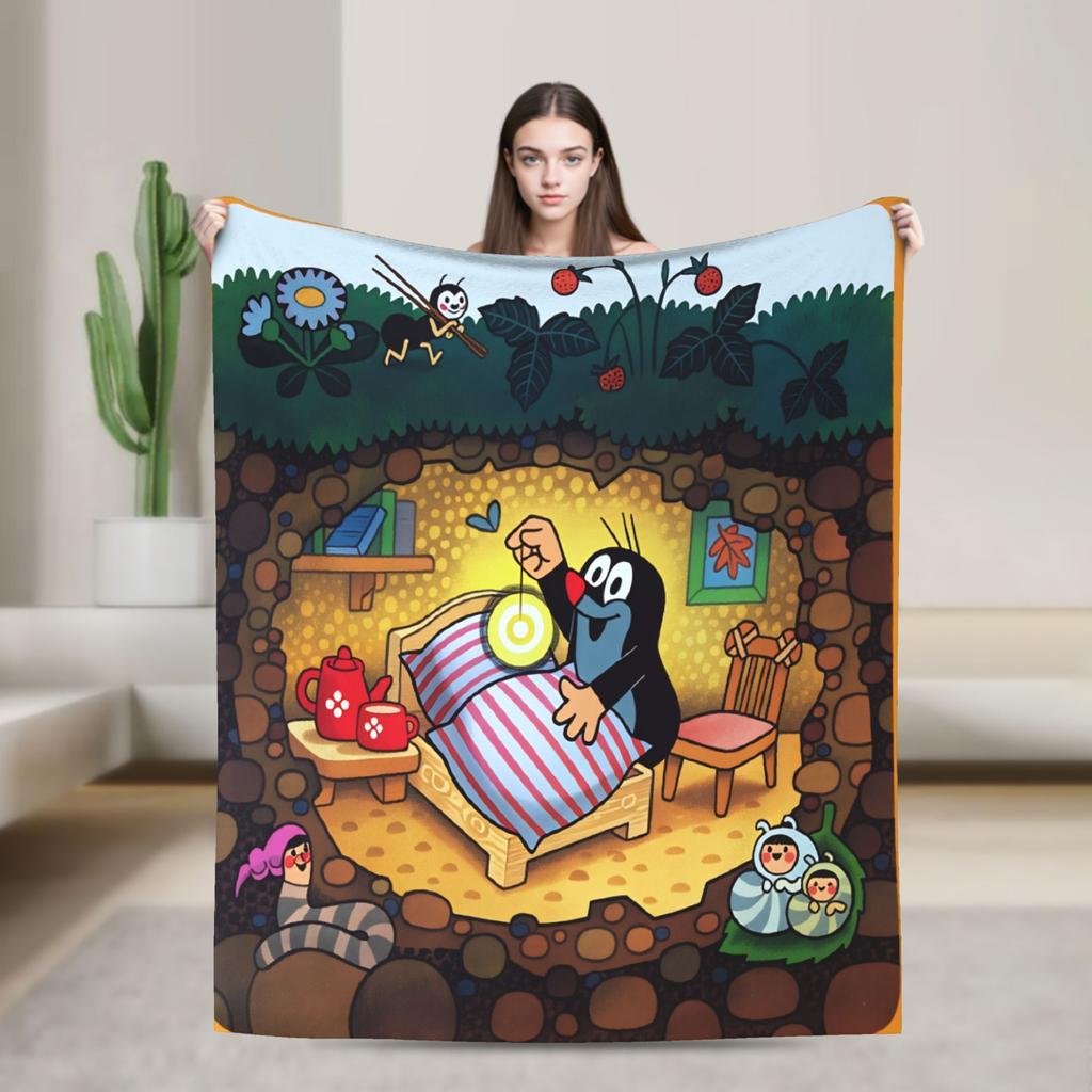 Czech Cartoon Krtek Mole Blanket Quality Warm Soft Bedding Throws Winter Plane Travel Home Decor Graphic Bedspread