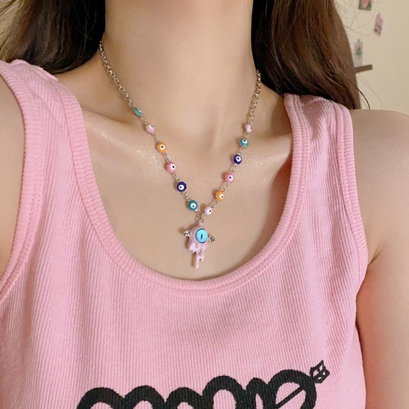 Evil Eye Necklace Evil Eye Ear Pins Sweet and Fashionable Alloy Accessories Evil Eye Jewelry for Party Wedding Daily