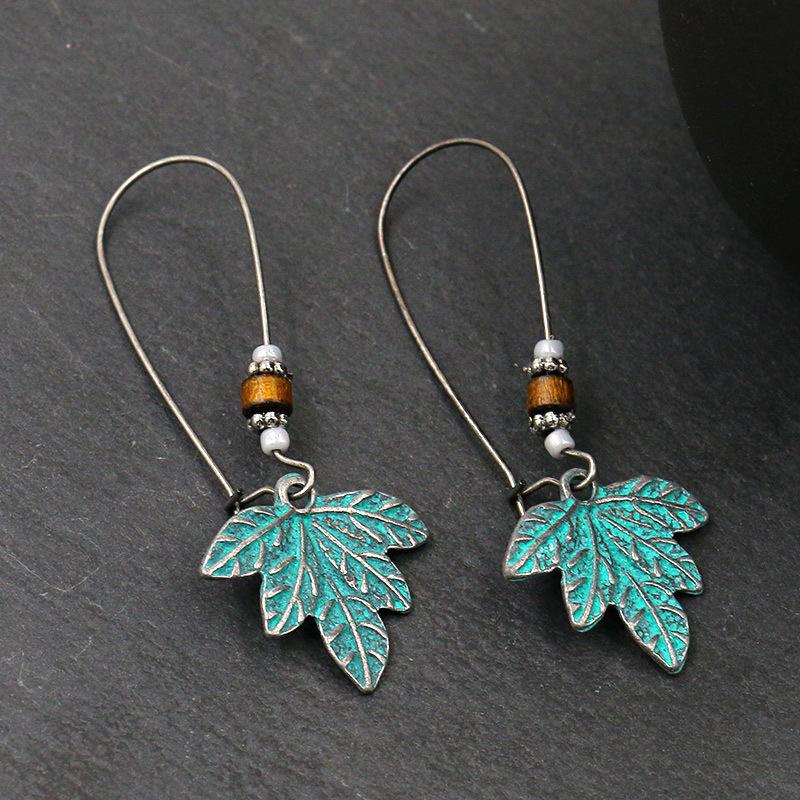 Ethnic Vintage Bohemia Big Ear Hook Drop Earrings For Women Geometric Leaf Wing Flower Hollow Round Boho Earings Antique Jewelry