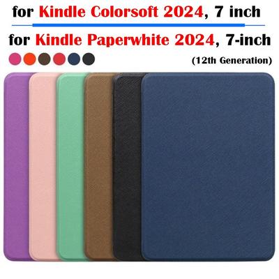 For Kindle Paperwhite 2025 (12th Gen) Colorsoft Cover 7 Inch eReader Case Slim PU Leather Protective Shell Auto Wake/Sleep Funda
