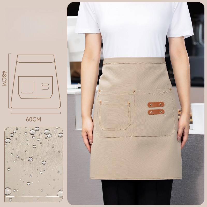 Half Length Waterproof Waist Apron Women Catering Waiter Short Work Apron Restaurant