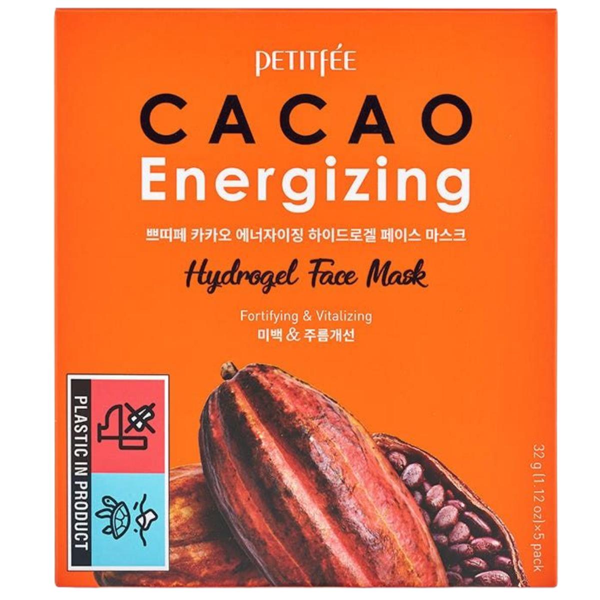 Petitfee Cacao Energizing Hydrogel Face Mask: Revitalizing & Firming Care (5 Sheets)