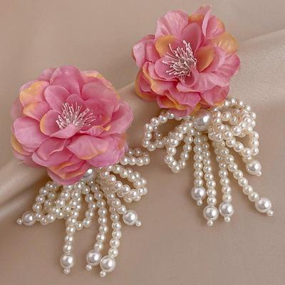 Retro Blume Schleife Perlen Quaste Ohrstecker - Elegante Europäische & Amerikanische Mode
