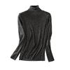 Women Casual Turtleneck Stripe Blouse Long Sleeve Knitted Sweaters Slim Tops