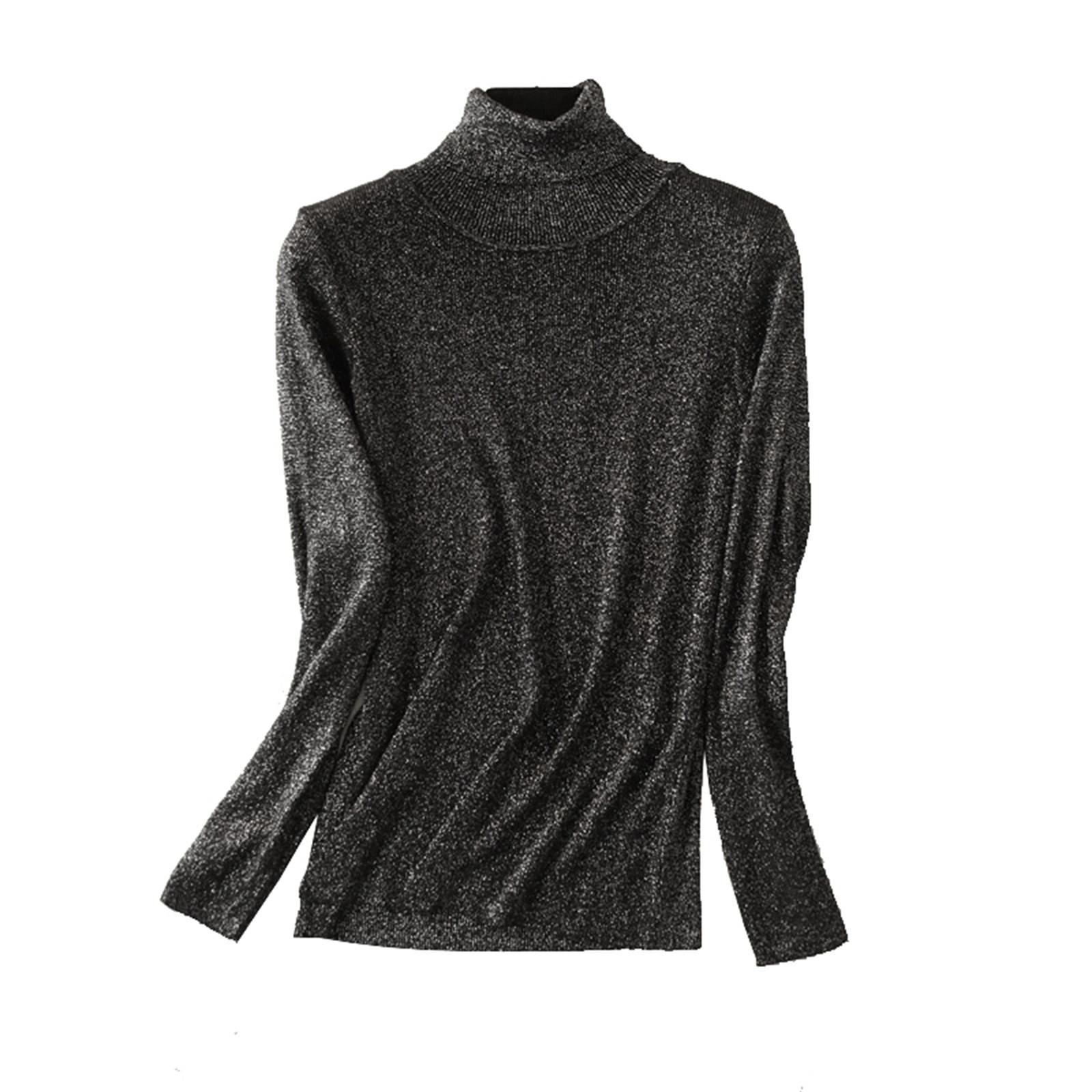 

Женская повседневная водолазка в полоску, блузка с длинным рукавом, вязаные свитера, тонкие топы One Size