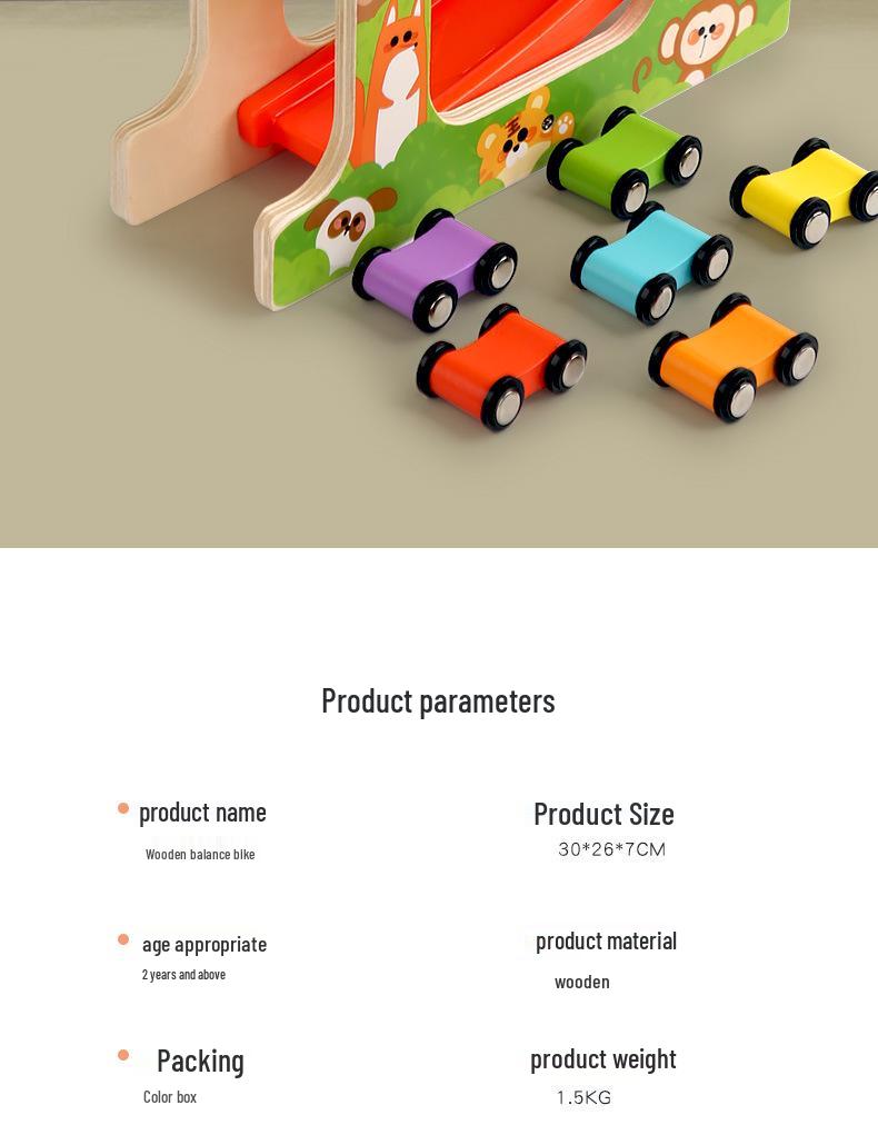 Holz Trägheitsgleiter Auto Bahn & Parkplatz Puzzle Spielzeug für Kinder ab 3 Jahren