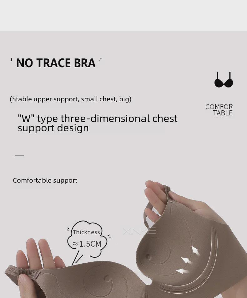 Damen Nahtloser Deep-V BH mit Weicher Stütze: Kleiner Brustvergrößerer, Hängeschutz, Ohne Bügel, Seitliche Brustsammlung.