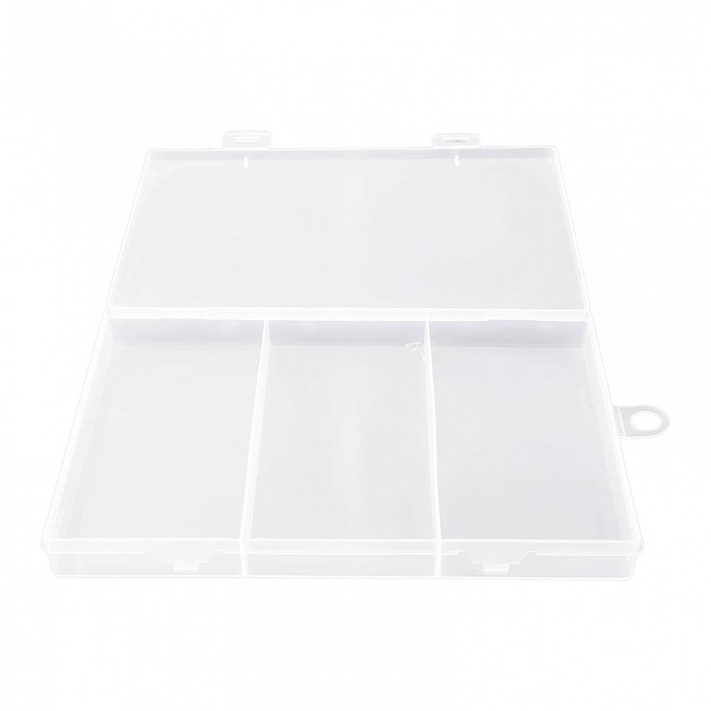 Organizer Aufbewahrungsbox 3 Fächer Kunststoff Transparent Platzsparend Schmuck