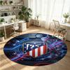 Atletico Madrid Printed Round Crystal Velvet Rug Soft Non Slip Floor Carpet For Bedroom Holiday Gift