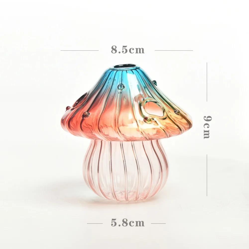 New Transparent Glass Flower Bottle Hydroponic Flower Pumpkin Glass Vase Mushroom Home Decoration Flower