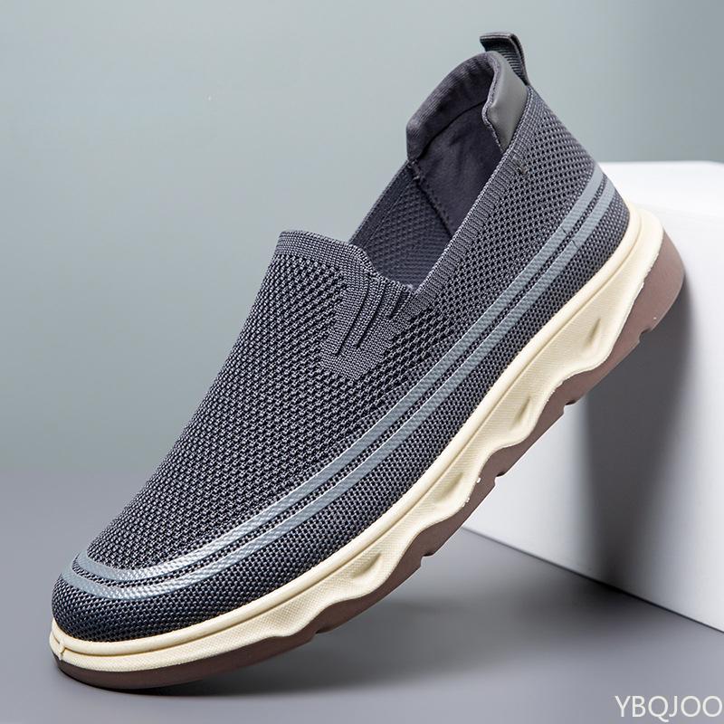 

Casual Men s loafers Soft soled comfortable mesh Shoes Lightweight non slip flats Fashion versatile Male shoes Zapatillas Homme 39 серый
