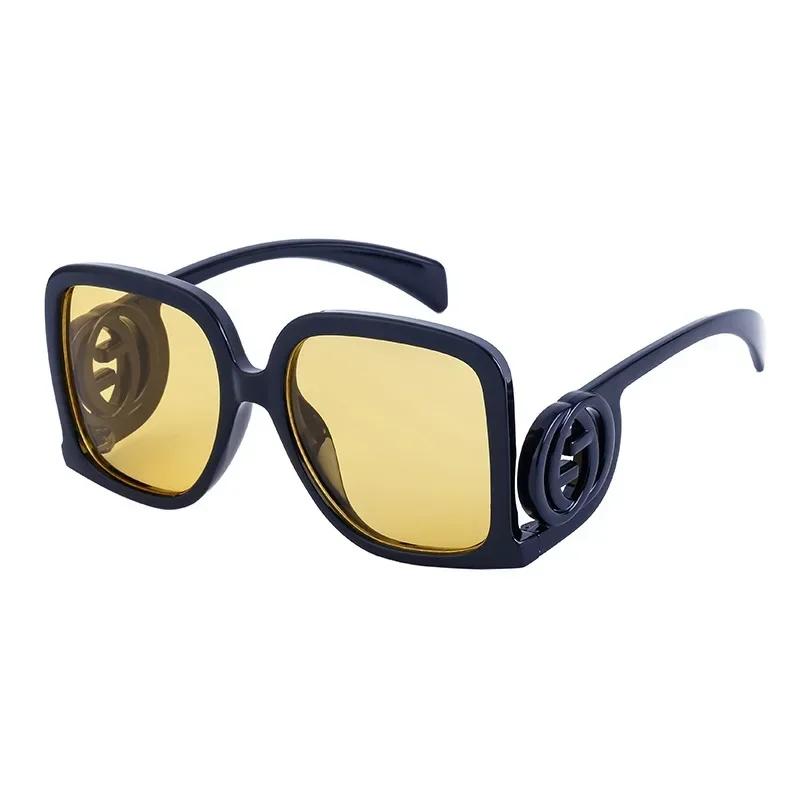 Estilo Único Oversized Moda Dama Gafas de Sol Montura de Plástico Gafas de Sol Mujer Marca de Lujo Diseñador Niñas Cuadradas Gafas de Sol