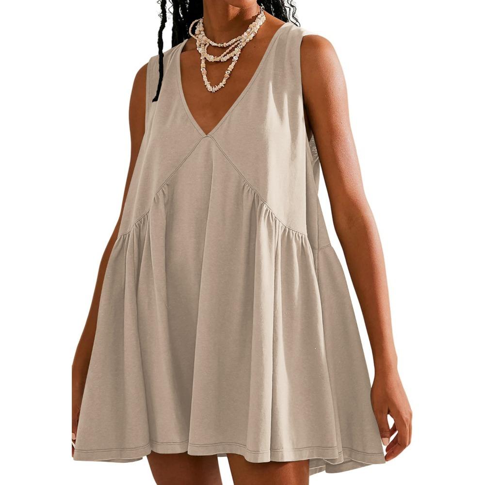 Casual Sports V-neck Loose Vest Dress