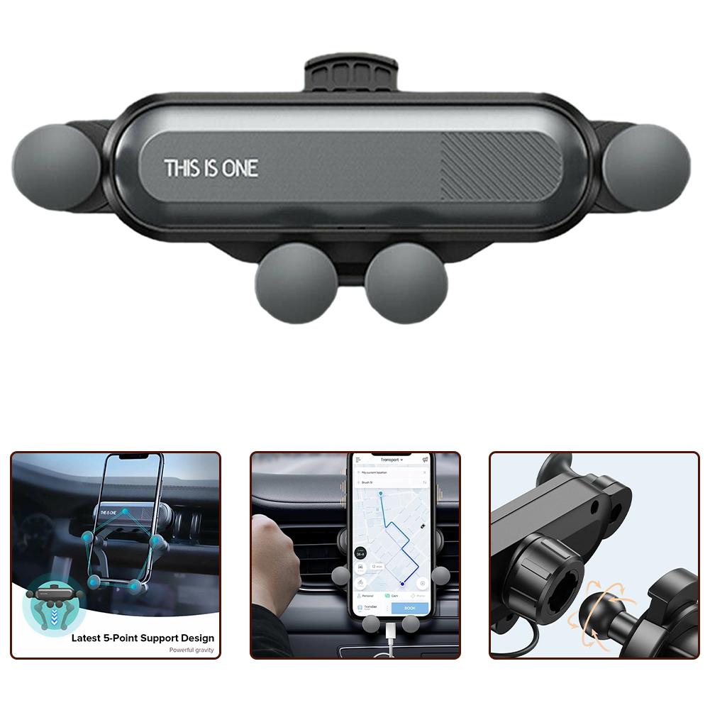 1 pz Supporto Universale per Telefono Cellulare da Auto a Gravità Ultra-sottile e Resistente ai Graffi Supporto a Ventola Supporto Base Per 4.7-6.5 pollici