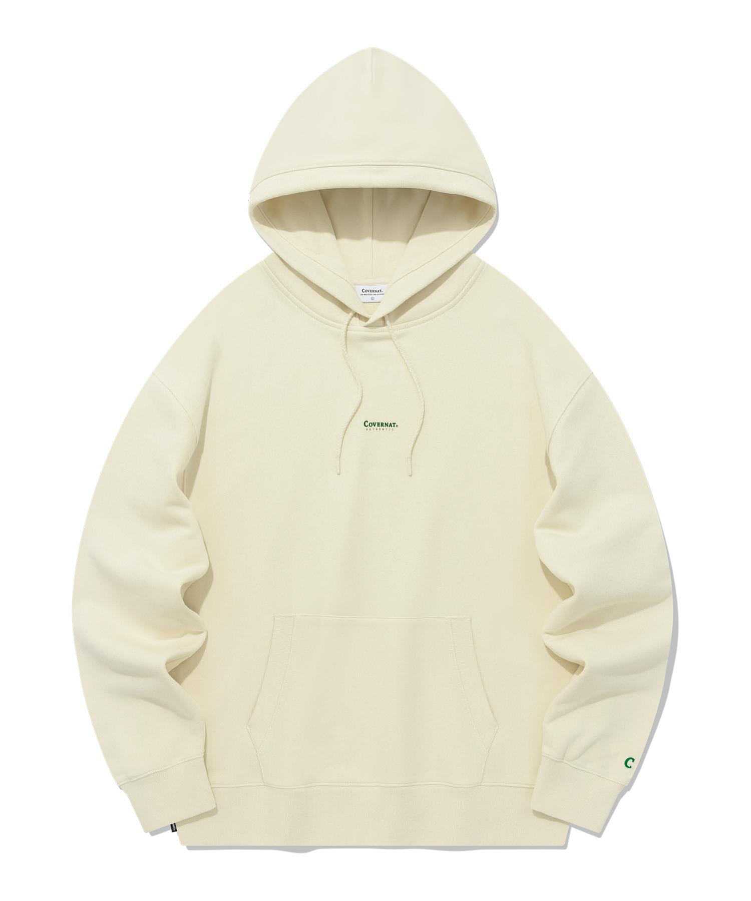 Covernat Oversized Small Authentic Logo Hoodie Ecru Ecru/S