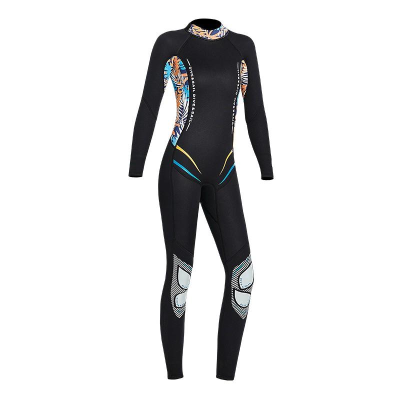 Diving Suit Women's 3MM One-piece Thick Warm Wet Long-sleeved Cold-proof Surfing Snorkeling Swimsuit