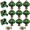 8 Pcs Vintage-Style Pumpkin-Shaped Ceramic Cabinet Knobs - Antique Bronze Finish Retro Drawer Pulls with Easy Installation Hardware