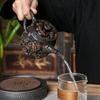 Purple Pottery Vintage Handmad Teapot Ceramic Carve Kung Fu Teapot Single Teapot Pu'er Tea Making Tea Sets Chinese Tea Pot