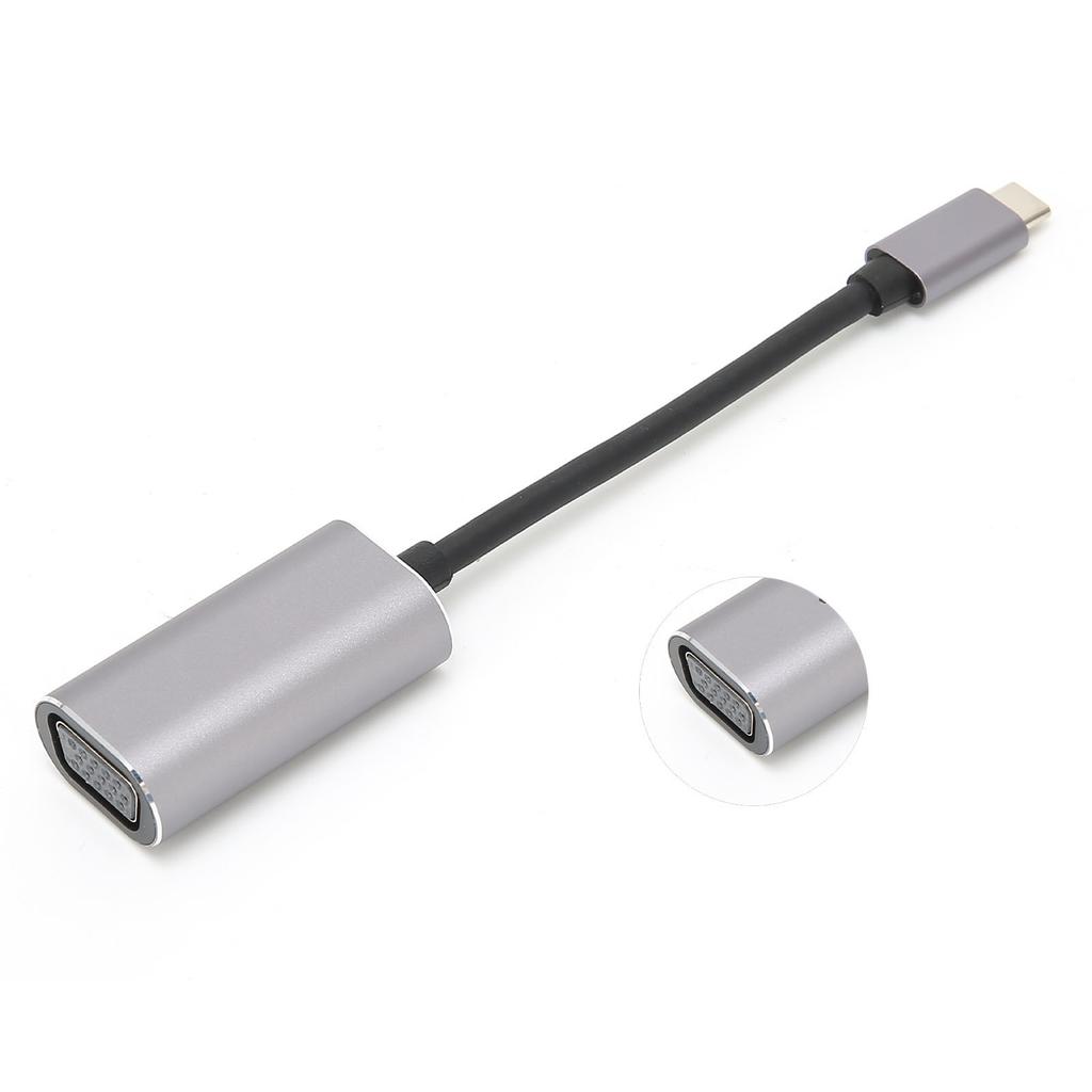 TypeC to VGA Adapter Plug Play SelfPowered Cable Connector for Displayport 1.2 Altmode
