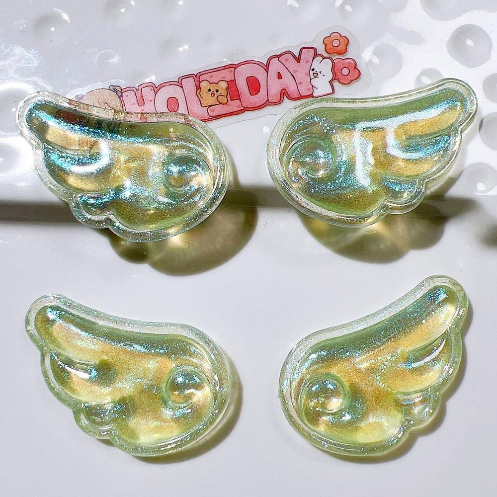 10Pcs New Cute Colorful Shining Pearl Angel Wings Collection Flat Back Ornament Jewelry Bows Accessories