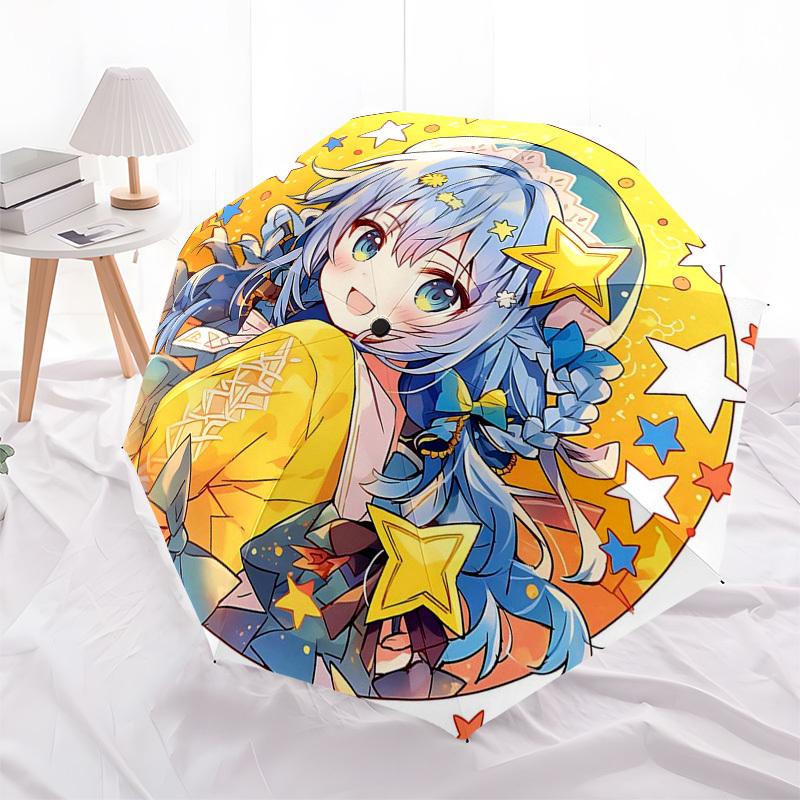 

1pc Star-Shaped Automatic Folding Umbrella with 8-Bone Iron Frame Perfect for Fans, Travelers, and Daily Use! Ideal Gift for Festivals!L020