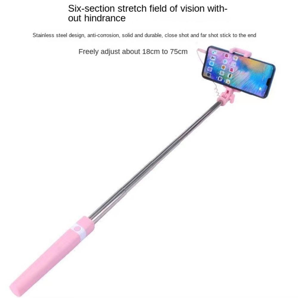 Type-C Plug Mini Wire Controlled Selfie Stick 3.5mm Plug Extendable Selfie Stick  Cellphone
