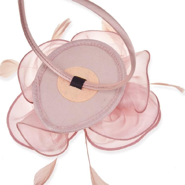 Elegant Feather Organza Fascinator Hair Hoop Church Dress Up Wedding Headpiece