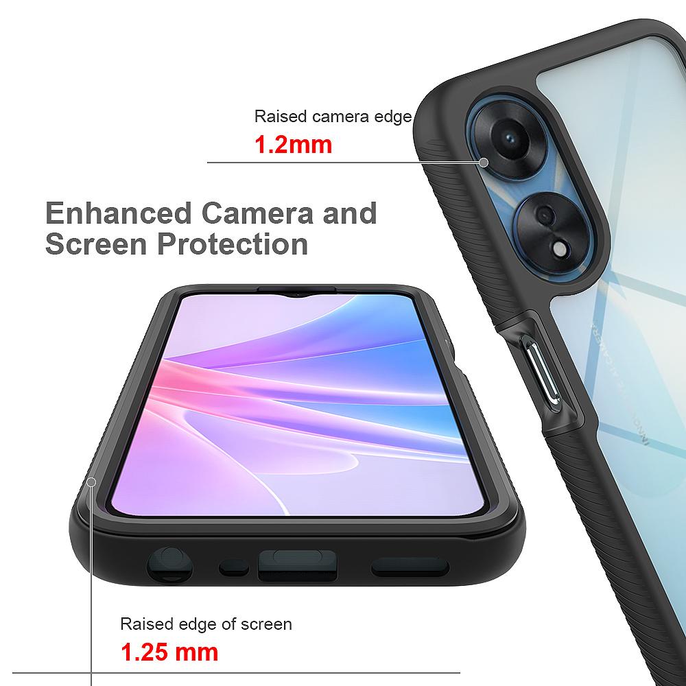 2 in 1 Hybrid Armor Shockproof Phone Case For OPPO A78 5G CPH2483 CPH2495 TPU Plastic Frame Transparent Acrylic Cover Fundas