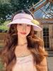 Bow headband, empty top hat, large brim, female summer outdoor cycling without turning over sun hat, sun protection hat, cute Mengmeng