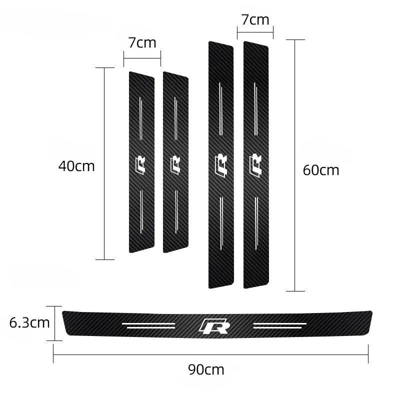 ·5Pcs Car Door Sticker Threshold Anti Scratch Decals Accessories For VW GTI Polo Golf Passat Tiguan Arteon Touareg Taigo CaddyNB3