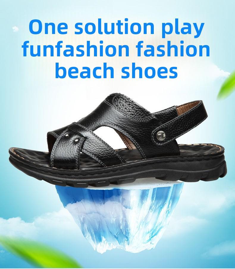 Lässige Strandsandalen aus Leder für Herren: Neue bequeme Outdoor-Schuhe aus echtem Leder mit doppeltem Verwendungszweck