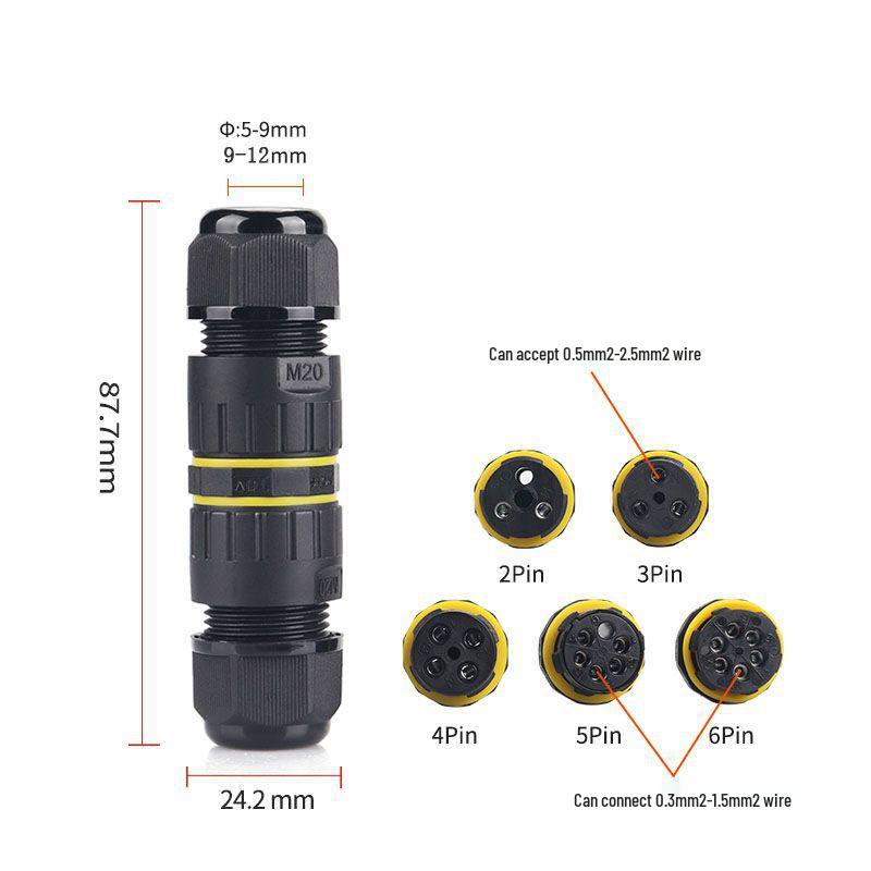 

M20 Outdoor/Underwater IP68 Waterproof Plastic Cable Connector (2/3/4/5/6 Core)