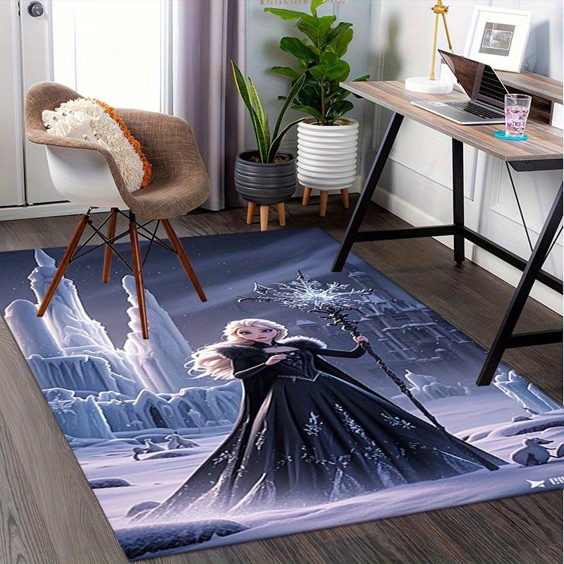 3D Printed Elsa,Frozen,Snowflake Anti-Slip Rug - Machine Washable Office Rug for Living Room, Bedroom, Office - Multiple Sizes